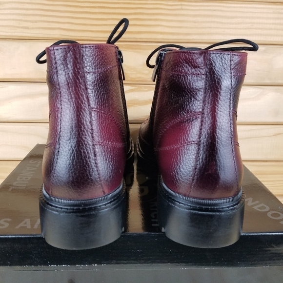 Men\'s 100% Genuine Leather Ankle Boots 8 US Burgundy Paul Branco Side Zip main image 10